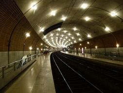 train station with backlight