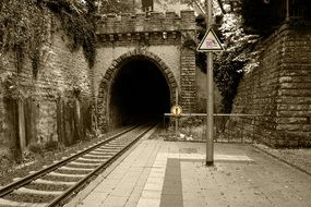 tunnel behind the train station