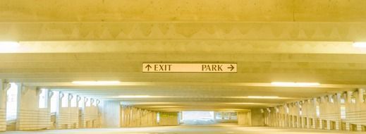 exit signs and garage Parking