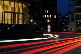 traffic on a city street at night