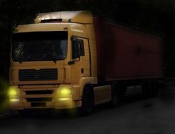 commercial vehicle, yellow truck