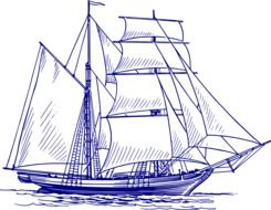 drawing of a sailboat