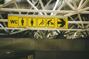 toilets signs in airport