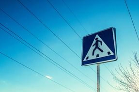 road sign crosswalk