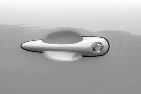 white car handle