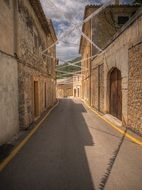 narrow street in a village in the Mediterranean