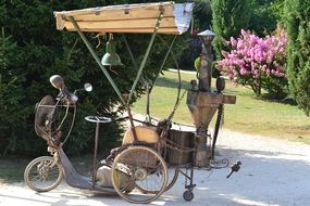 vintage steam bike in the park