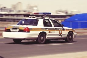 american police car on highway