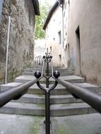 stairs up narrow street in france