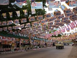 election campaign, posters on street