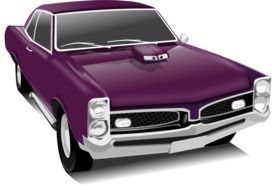 vintage purple car drawing