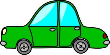 drawing of a green car