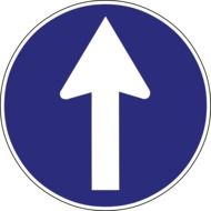 graphic image of a road sign on the direction of movement