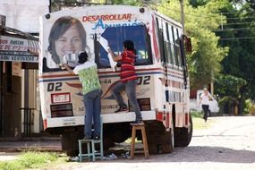 people near the bus