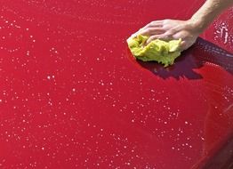 car wash with a rag