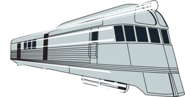 silver high-speed train drawing