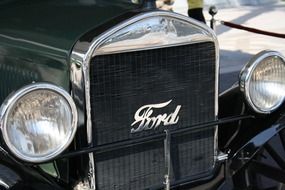 Black Ford car front view