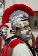 warrior in helmet at the carnival