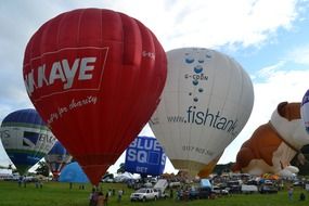 hot air balloons flying colorful scene