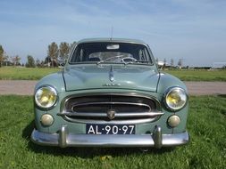 old classic car on the lawn