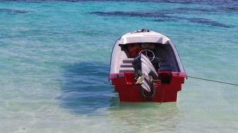 motor boat off the coast of the caribbean