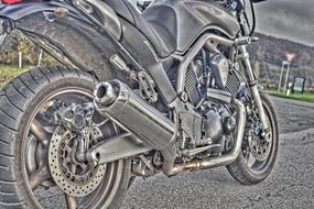 motorcycle photo in gray