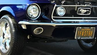 close-up of mustang of 1968