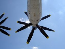 propeller 22 aircraft against a blue sky