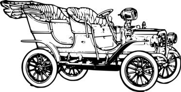graphic image of a vintage car