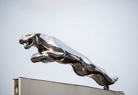 jaguar, car brand emblem, silver statue