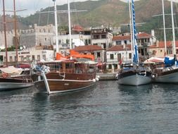 boats in the harbor of turkish marmaris