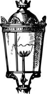 drawing of an antique lantern