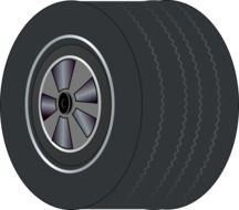 black wheel tire drawing