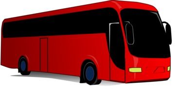 coach red bus drawing