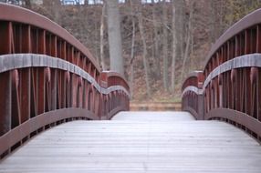 cross the wooden bridge