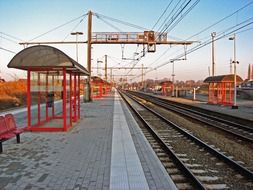 panoramic view of a deserted platform at a train station in the netherlands