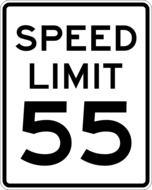 sign limiting speed up to 55 km / h