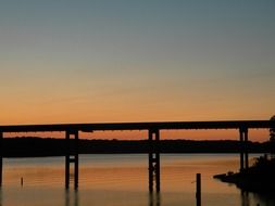 transport bridge at sunset