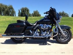 black motorcycle on the road