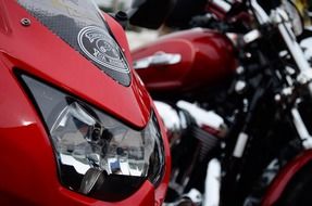 powerful red motorcycle