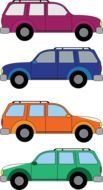 Drawing of the colorful cars