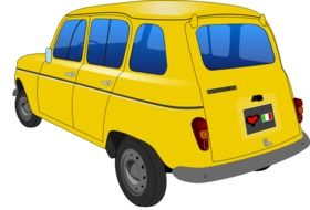 Yellow Renault car clipart