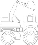 drawing dump truck on a white sheet