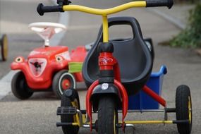 children's vehicles closeup