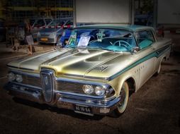 classic old car in a museum