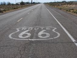 Route 66 in desert