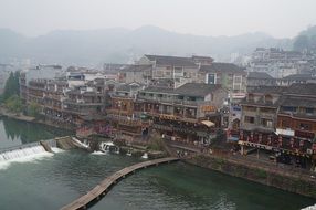 panorama of the ancient city, china, Fenghuang County