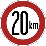 speed limit sign 20 km drawing