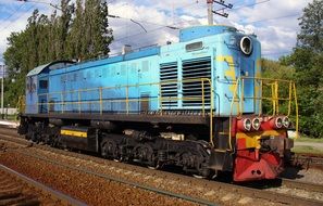 old diesel locomotive on railway