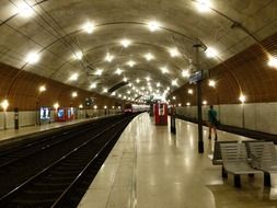 ceiling lights in metro station, monaco